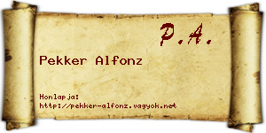 Pekker Alfonz névjegykártya